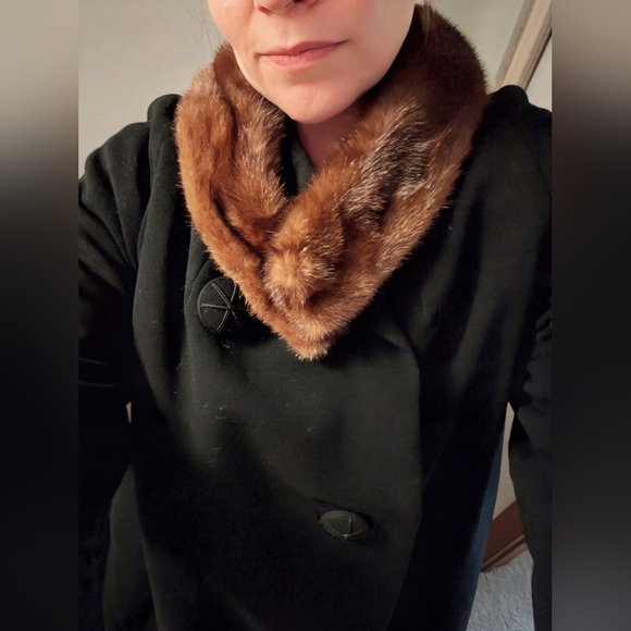 Jackets & Blazers - Black Coat with Faux Fur Collar